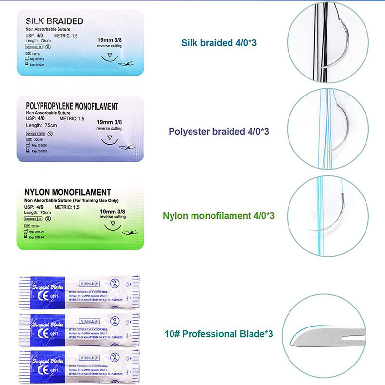 Medical Students Surgical Suture Practice Kit Sutures Medic Kit