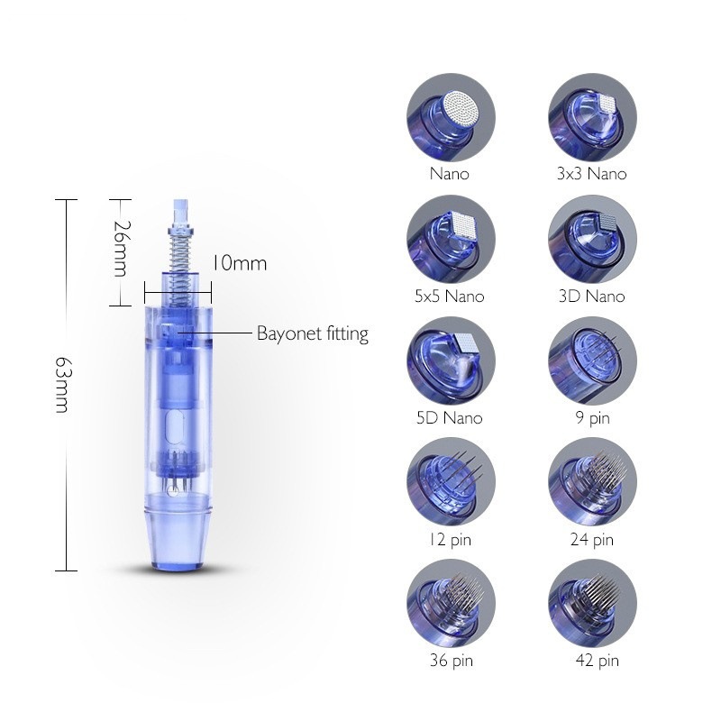 Dr Pen N2 M5 M7 E30 Cartridge 9/12/24/36/42 Pins Nano Microneedle Bayonet Cartridges Needle MTS Microneedling Cartridges