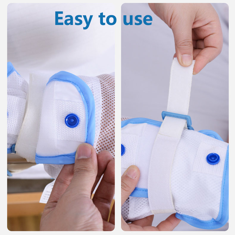 AmywellMED Elderly Nursing Medical Restraint Gloves Built-in Soft Sponge Grip Restraint Mitts Finger Gloves