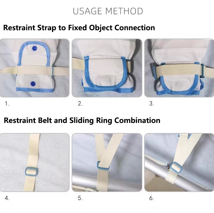 AmywellMED Elderly Nursing Medical Restraint Gloves Built-in Soft Sponge Grip Restraint Mitts Finger Gloves
